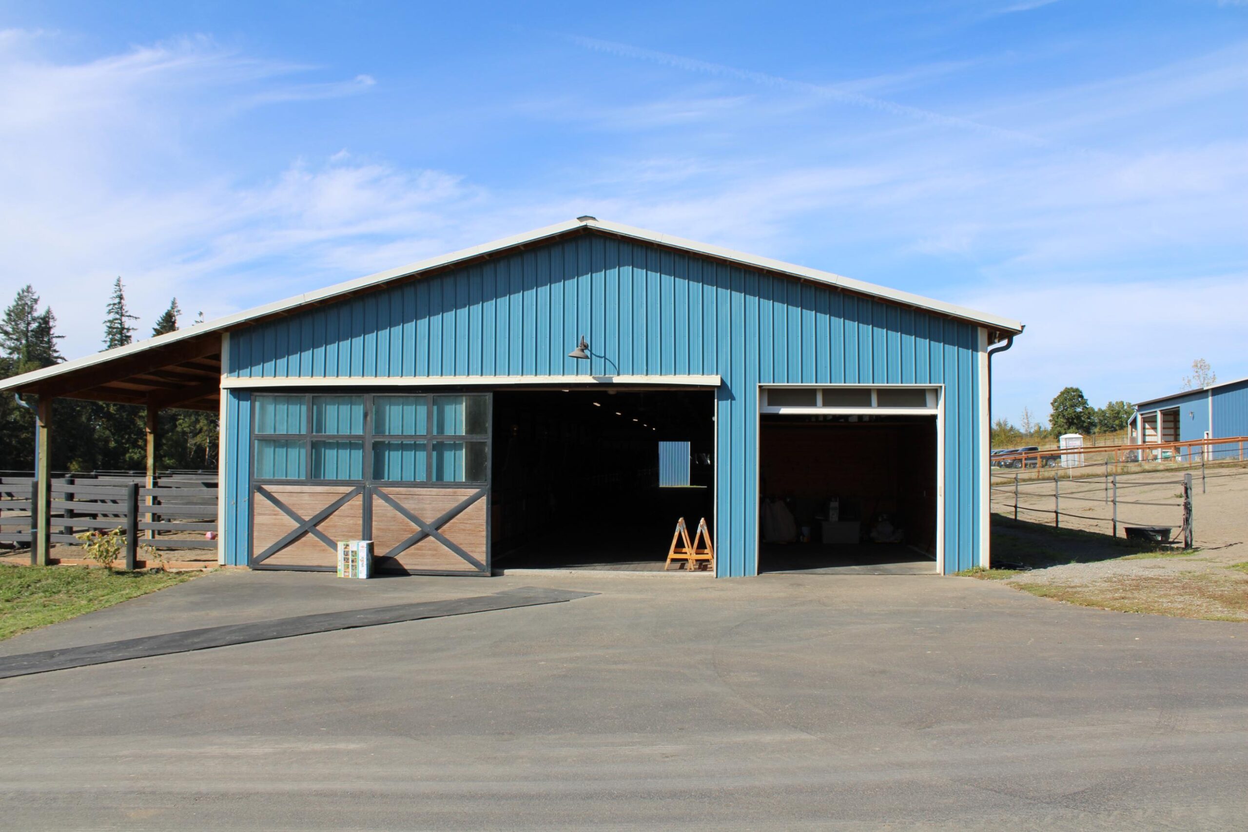 High-quality custom horse barn kit for sale in and around Oregon - designed and built by PACwest Arenas